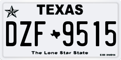 TX license plate DZF9515