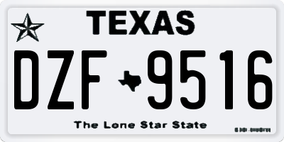 TX license plate DZF9516