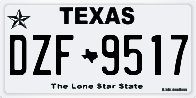 TX license plate DZF9517
