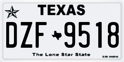 TX license plate DZF9518