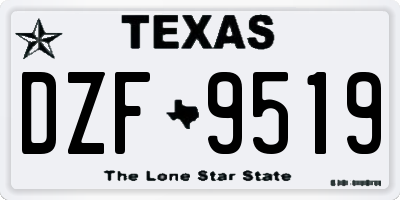 TX license plate DZF9519