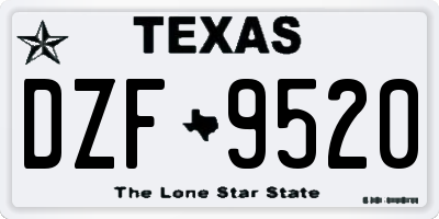 TX license plate DZF9520
