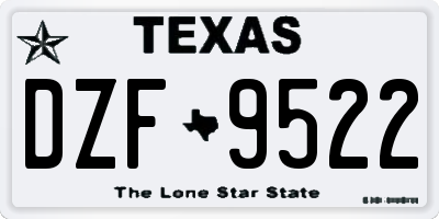 TX license plate DZF9522