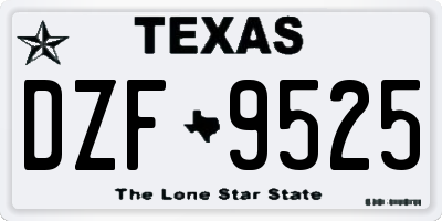 TX license plate DZF9525