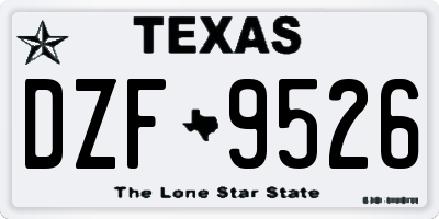 TX license plate DZF9526