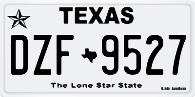 TX license plate DZF9527