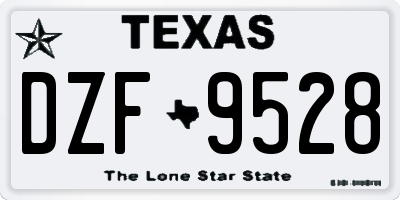 TX license plate DZF9528