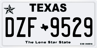 TX license plate DZF9529