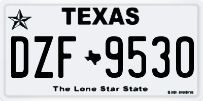 TX license plate DZF9530