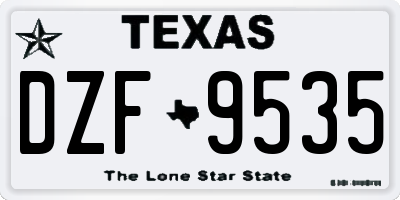 TX license plate DZF9535