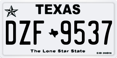 TX license plate DZF9537