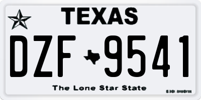 TX license plate DZF9541