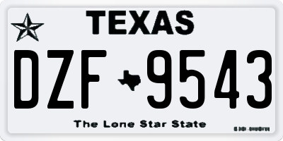 TX license plate DZF9543
