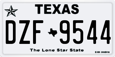 TX license plate DZF9544