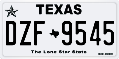 TX license plate DZF9545