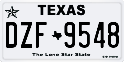 TX license plate DZF9548