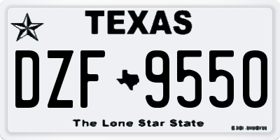 TX license plate DZF9550