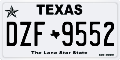 TX license plate DZF9552