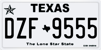 TX license plate DZF9555