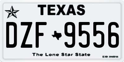 TX license plate DZF9556
