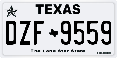 TX license plate DZF9559
