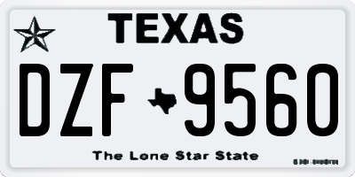 TX license plate DZF9560