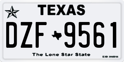 TX license plate DZF9561