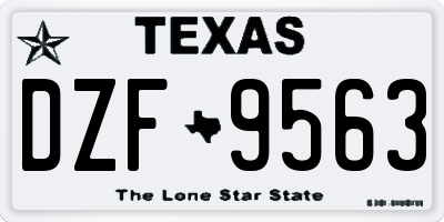TX license plate DZF9563