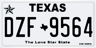TX license plate DZF9564