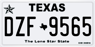 TX license plate DZF9565