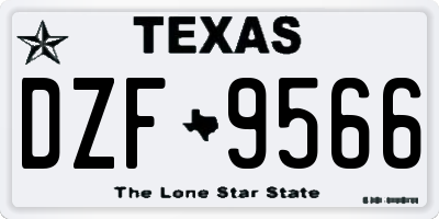 TX license plate DZF9566
