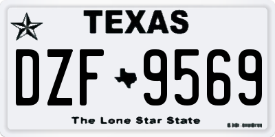 TX license plate DZF9569