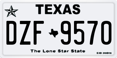 TX license plate DZF9570