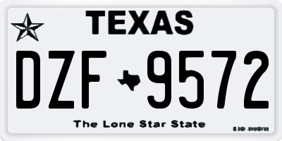 TX license plate DZF9572