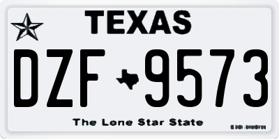 TX license plate DZF9573
