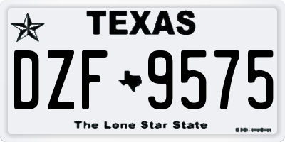 TX license plate DZF9575