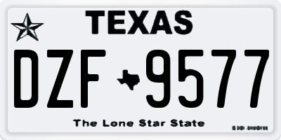 TX license plate DZF9577