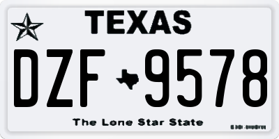 TX license plate DZF9578
