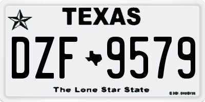TX license plate DZF9579