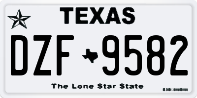 TX license plate DZF9582