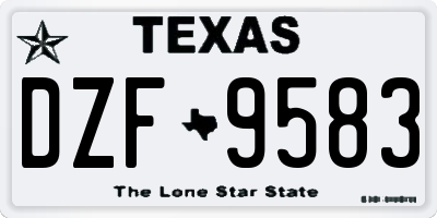 TX license plate DZF9583