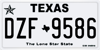 TX license plate DZF9586