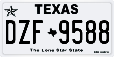 TX license plate DZF9588