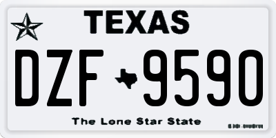 TX license plate DZF9590