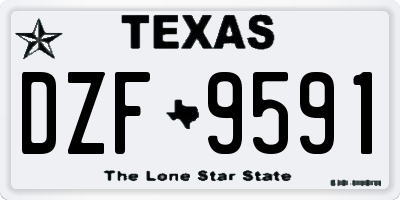TX license plate DZF9591
