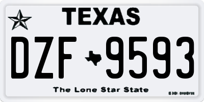 TX license plate DZF9593