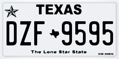 TX license plate DZF9595