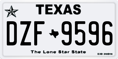 TX license plate DZF9596