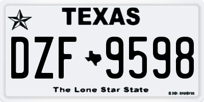 TX license plate DZF9598