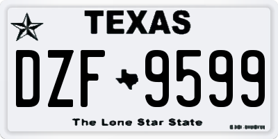 TX license plate DZF9599